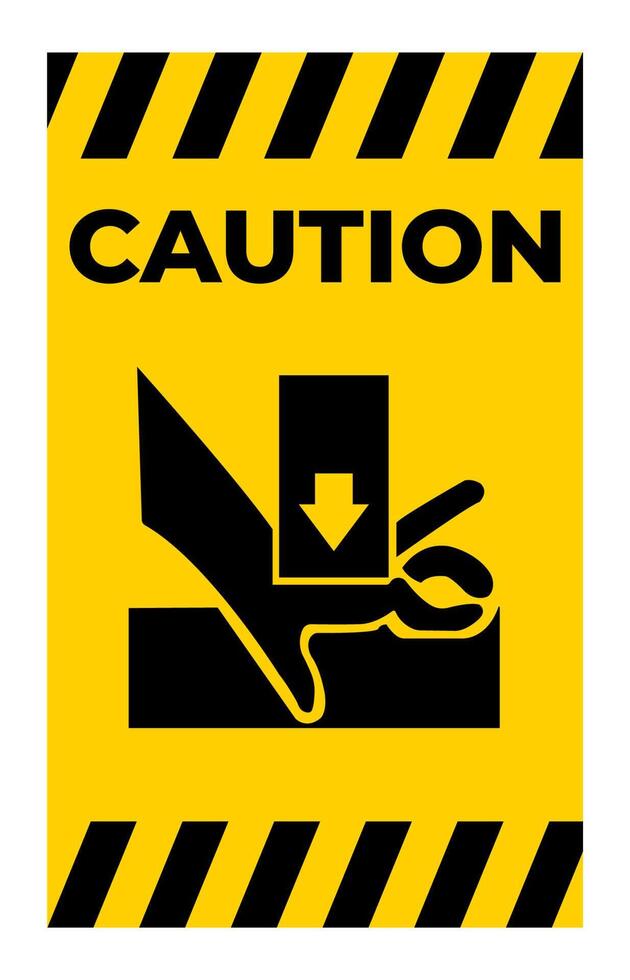 Beware You Hand When Using Silkscreen Symbol Sign Isolate On White Background,Vector Illustration vector