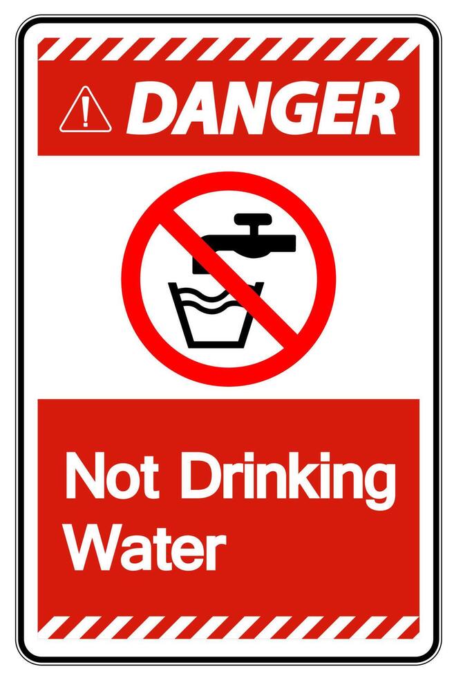 Caution Not Drinking Water Sign vector