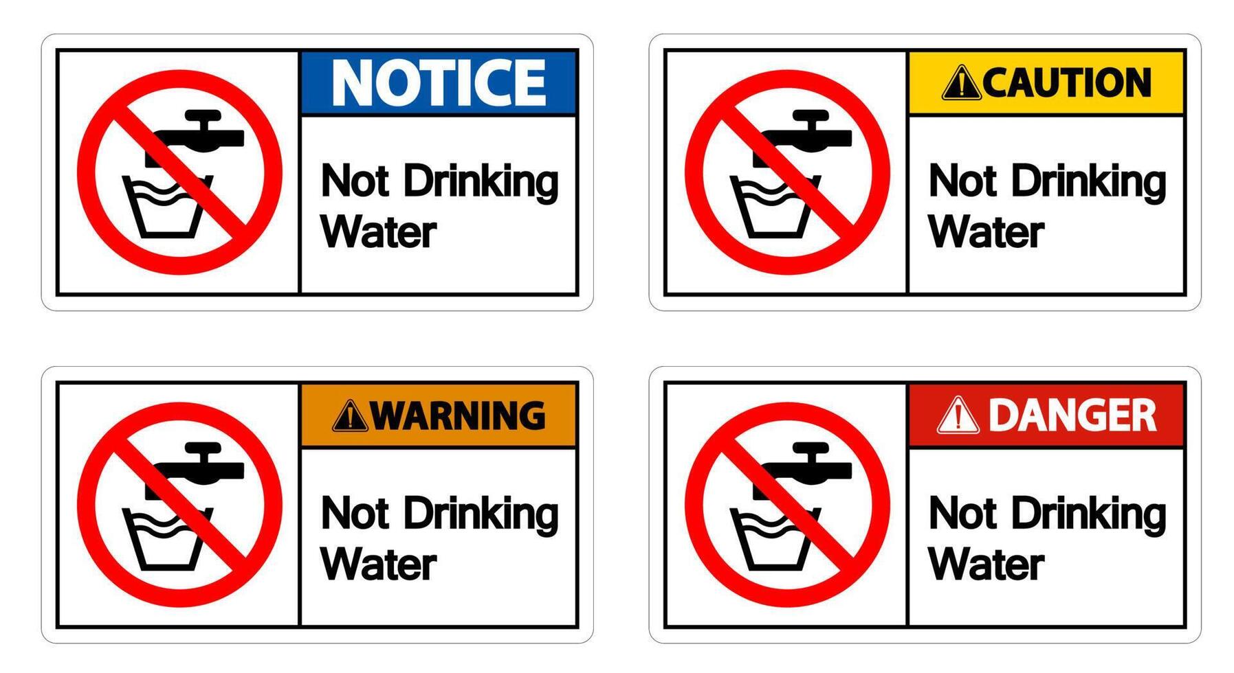 Caution Not Drinking Water Sign vector