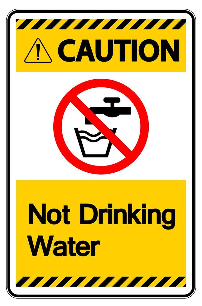 precaución, no beber, agua, señal vector