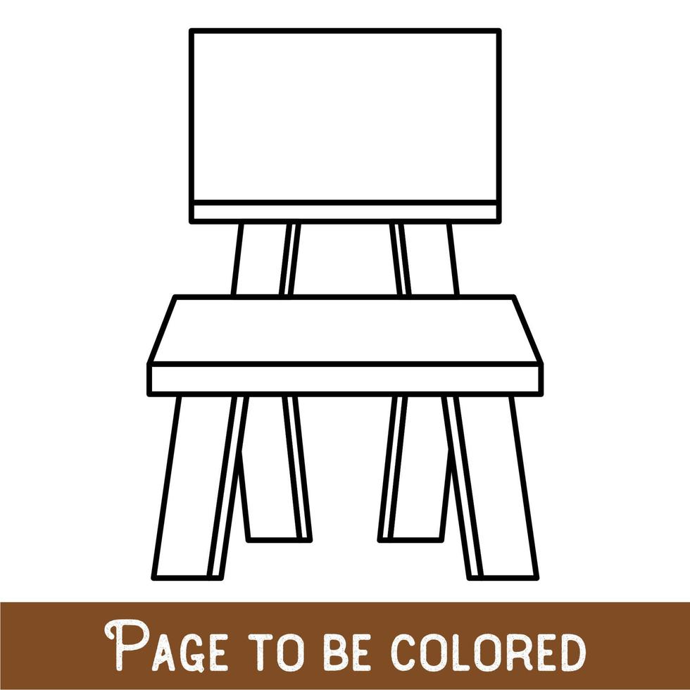 Funny Chair to be colored, the coloring book for preschool kids with easy educational gaming level, medium. vector