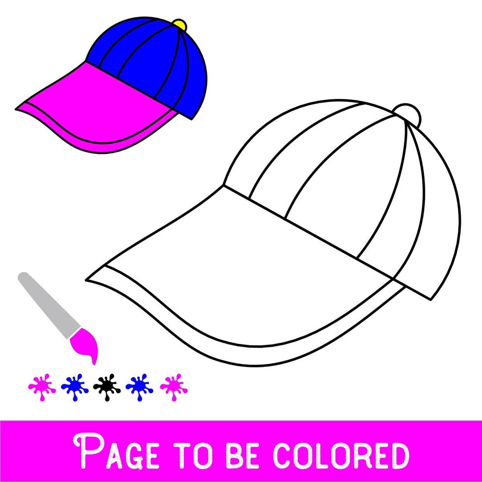 Funny Cap To Be Colored The Coloring Book For Preschool Kids With Easy Educational Gaming Level Vector Art At Vecteezy