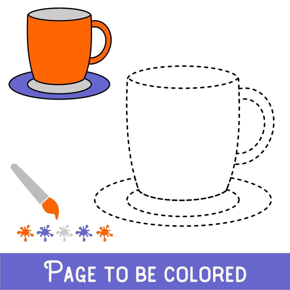 Funny Chair to be colored, the coloring book for preschool kids with easy educational gaming level. vector