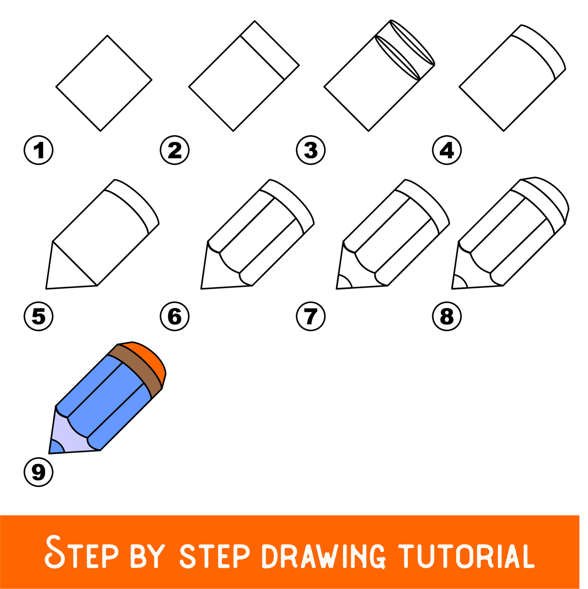 How to draw a Pencil for kids  Pencil Easy Draw Tutorial 