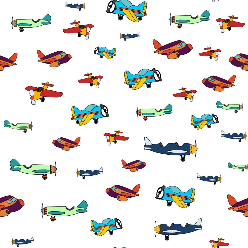 colorful plane seamless pattern perfect for background or wallpaper vector