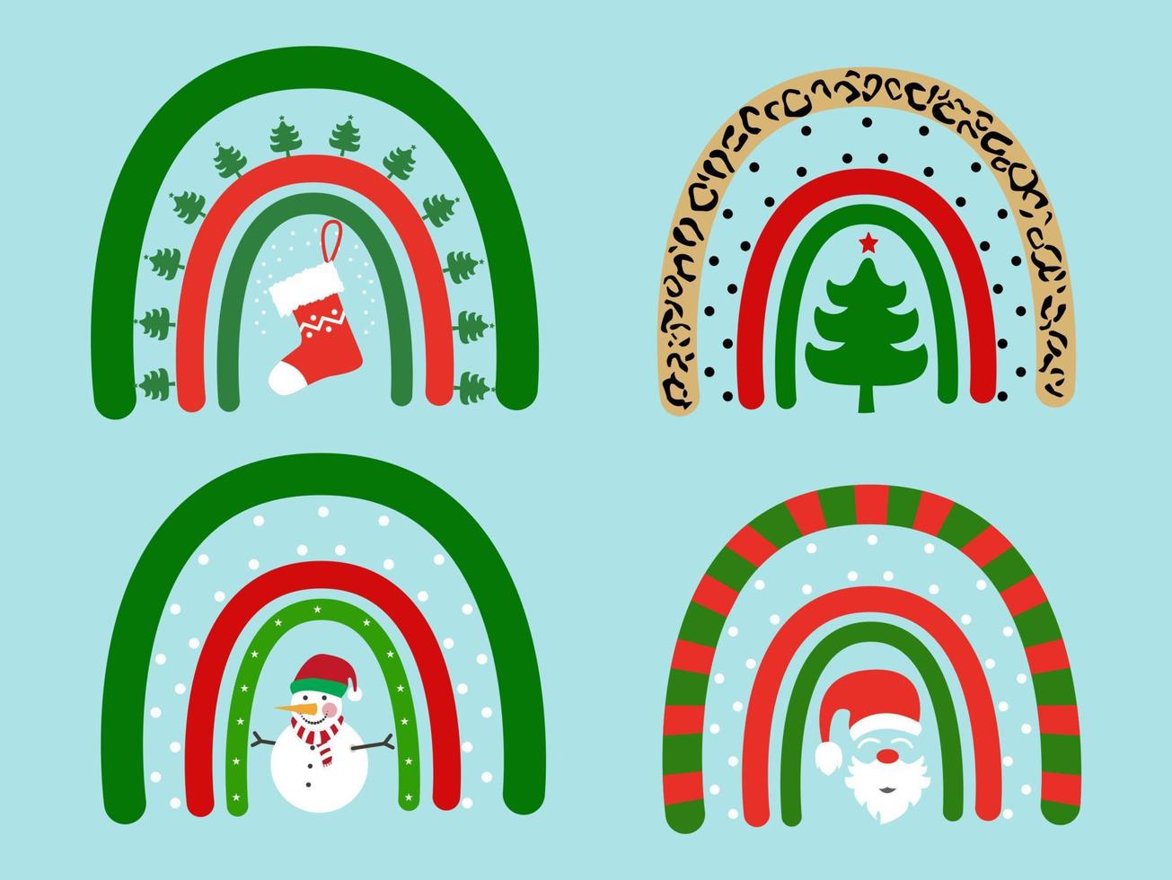 Christmas rainbow design season holiday new years for wall background vector illustrator