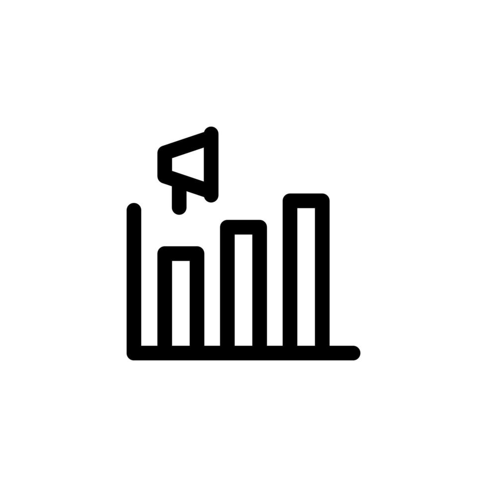 analysis icon design vector illustration with symbol grow chart statistics and speaker promotion for advertising business