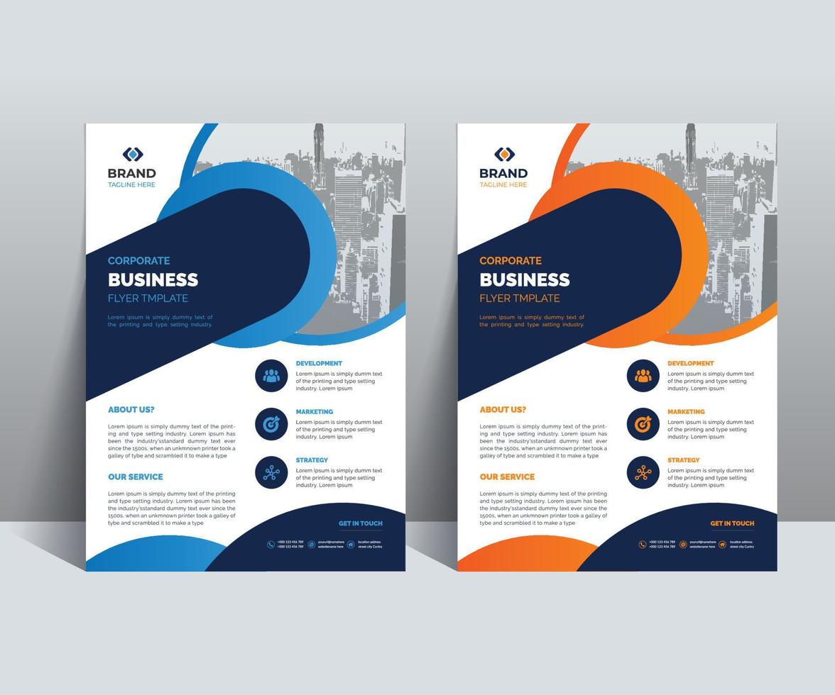 Modern Corporate Business Flyer Design Template Idea adept to flyer, brochure, annual report, cover, poster, magazine, presentation, booklet, publication, website, banner, etc. vector