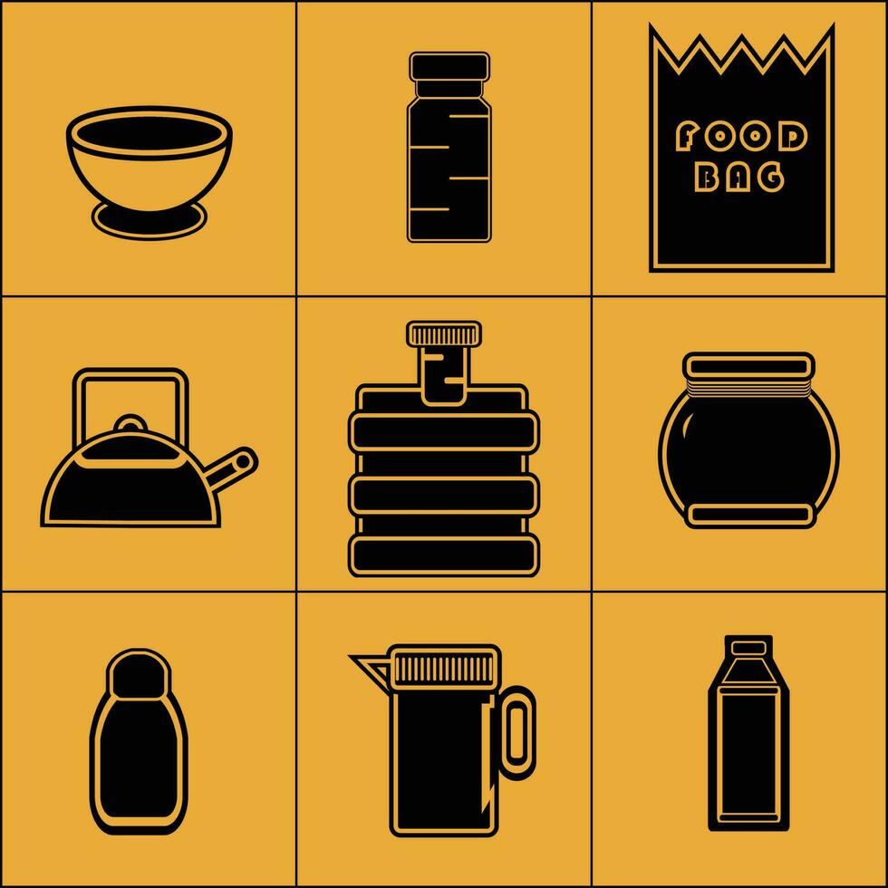 ICON SET LOGO FOR DRINK PLACE vector
