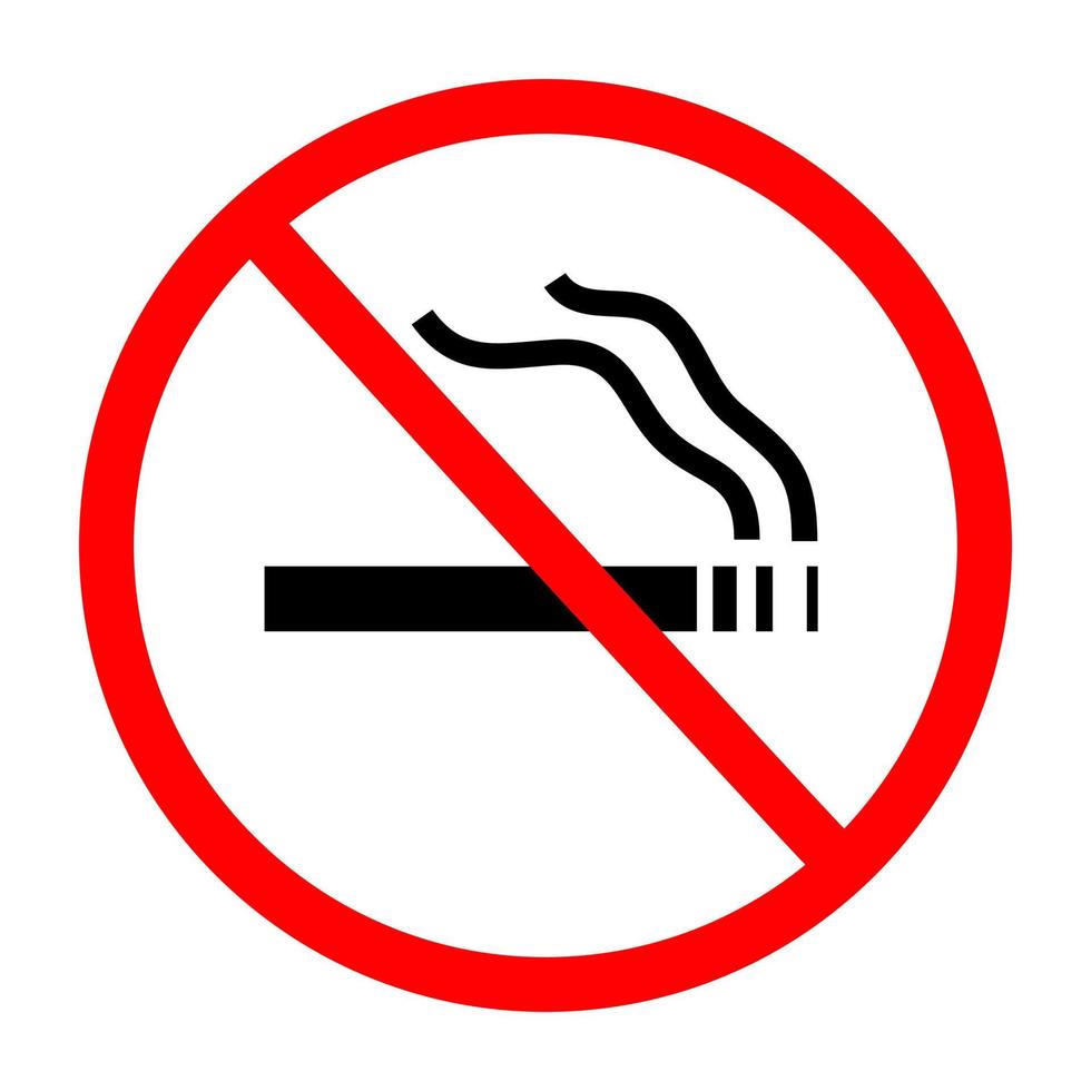 No Smoking Round Tobacco Sign vector