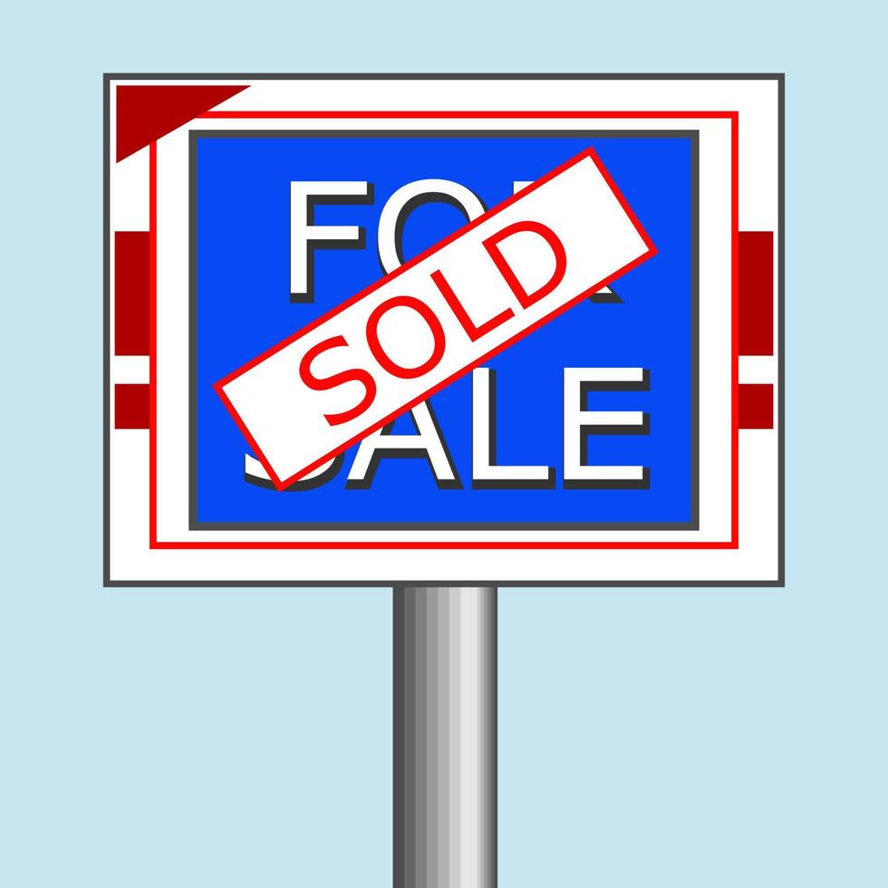 Simple Generic Real Estate Property Sold Sign vector