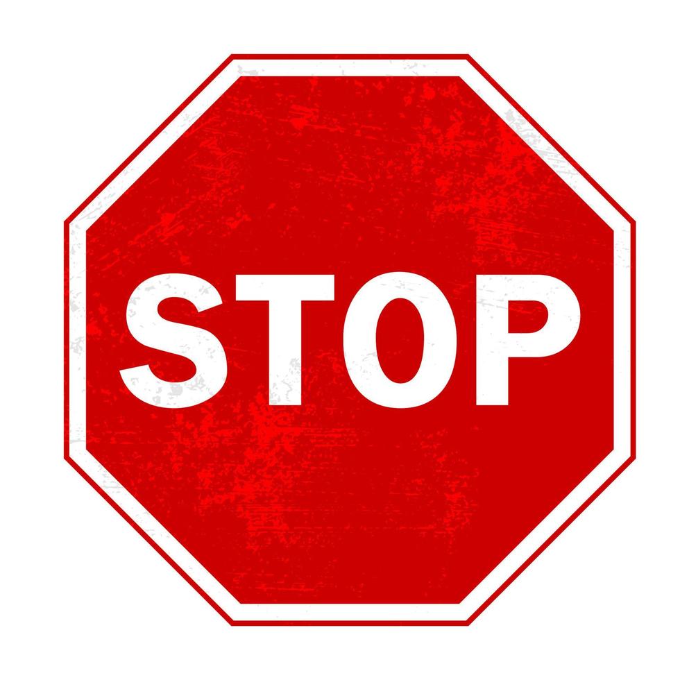 Red Grunge Stop Street Sign vector