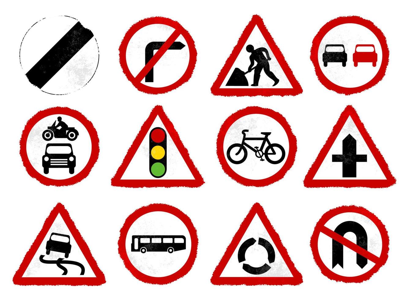 A Collection of Grunge British Road Signs vector