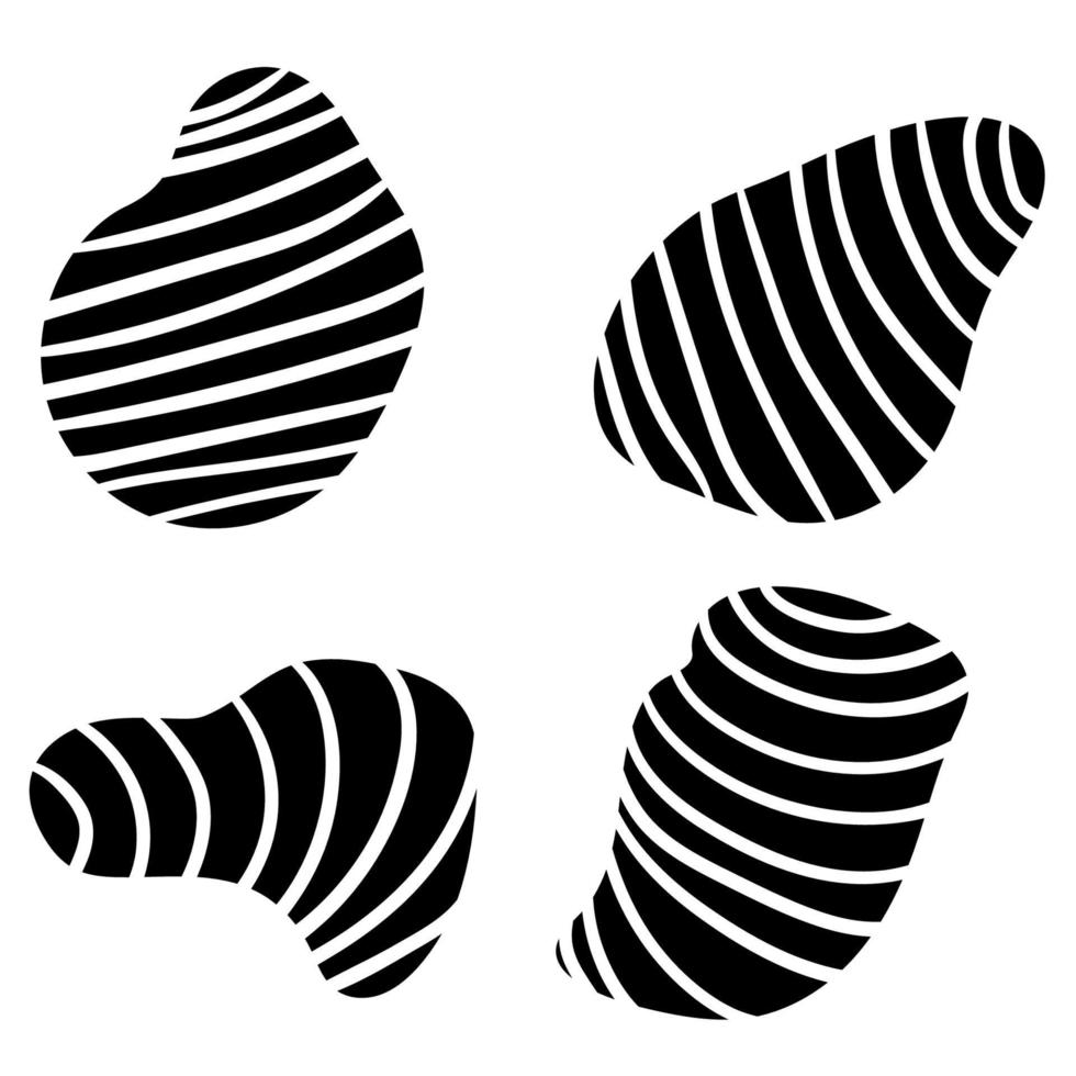 formas redondas desiguales desnudas geométricas abstractas aisladas sobre fondo blanco. vector