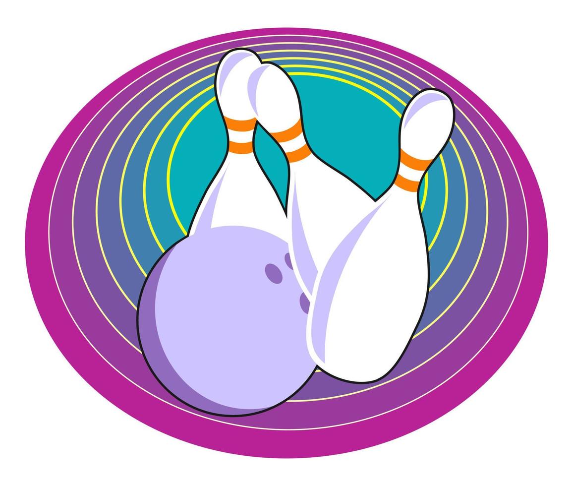 Ten Pin Bowling Alley Ball and Pins vector