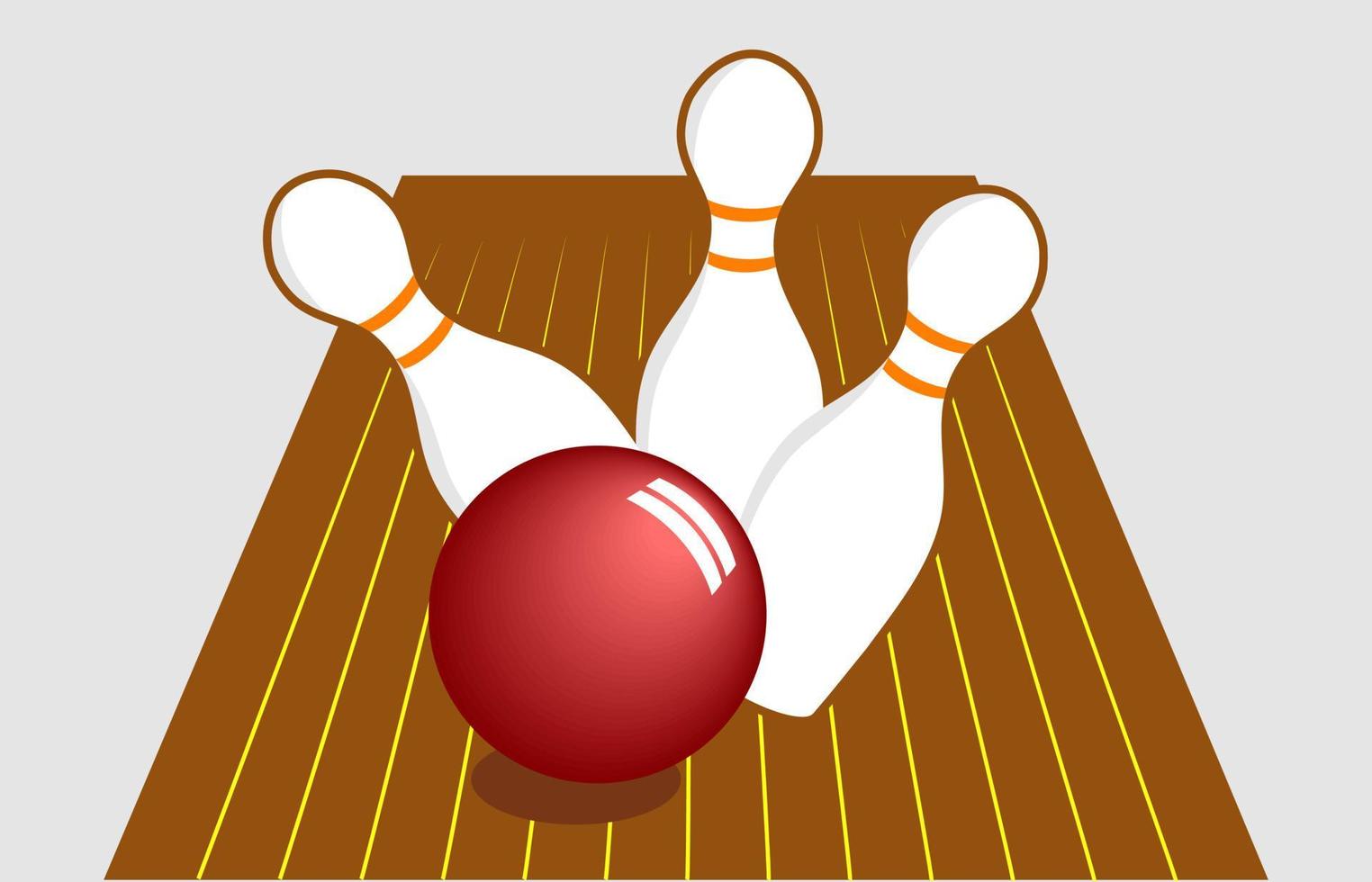 Ten Pin Bowling Alley Ball and Skittles vector