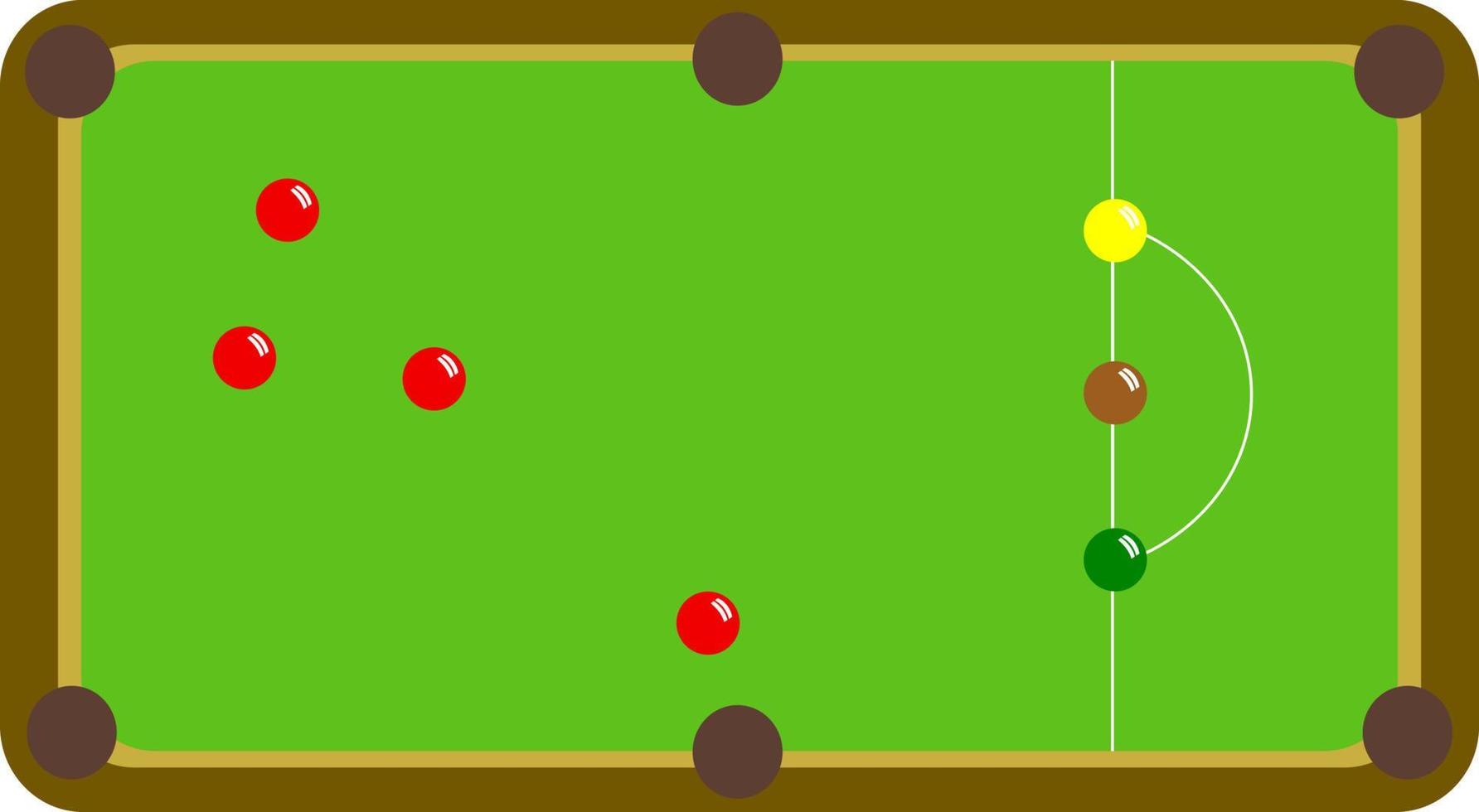 Basic Snooker Table with Balls vector