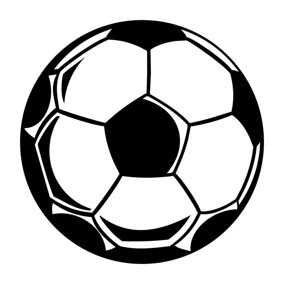 Black and White Isolated Soccer Ball vector