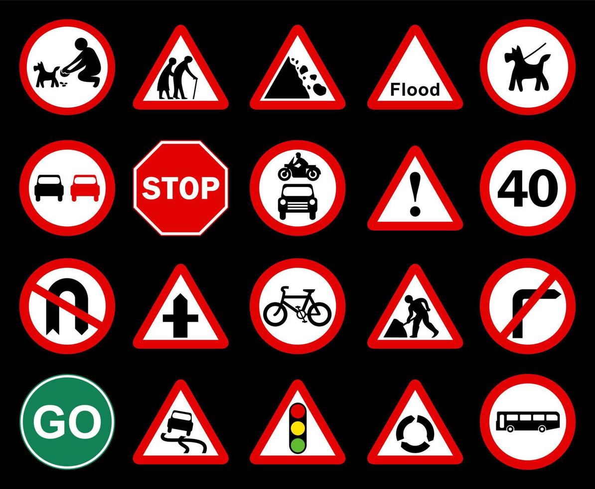 A Collection of British Road Signs vector