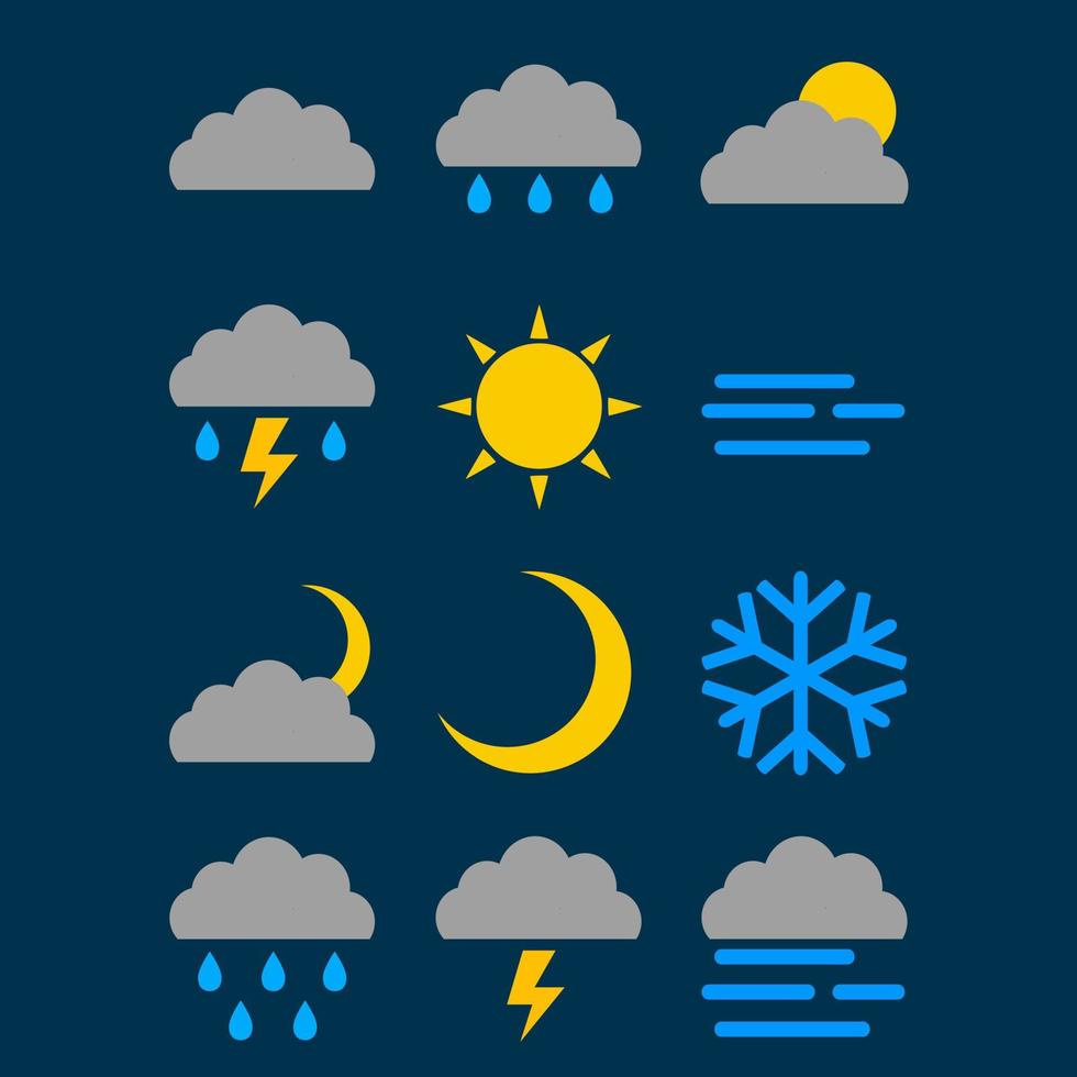 Flat and colorful style weather forecast icon design. design for applications and presentations. vector