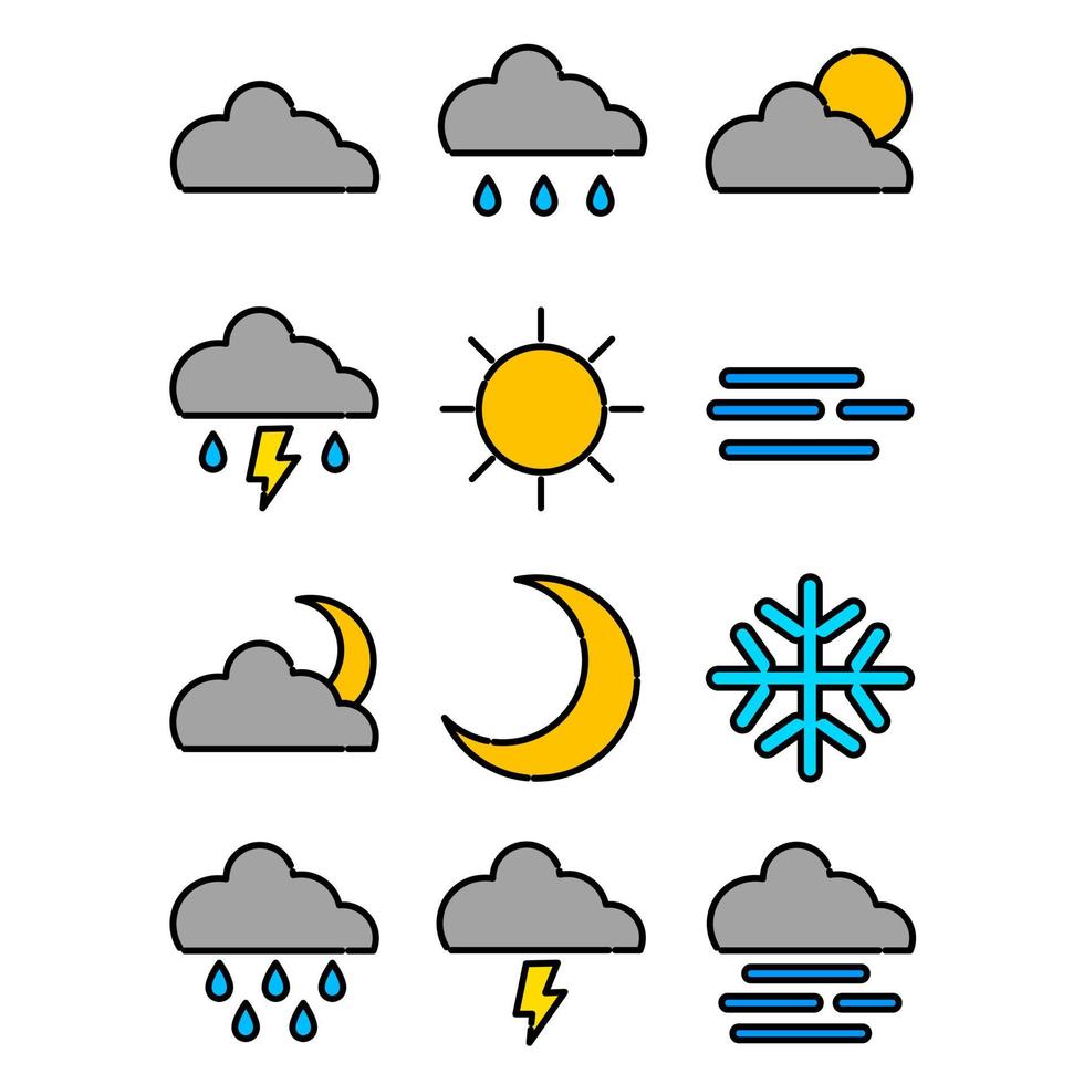 weather forecast icon design with outline and colorful. design for applications and presentations. vector