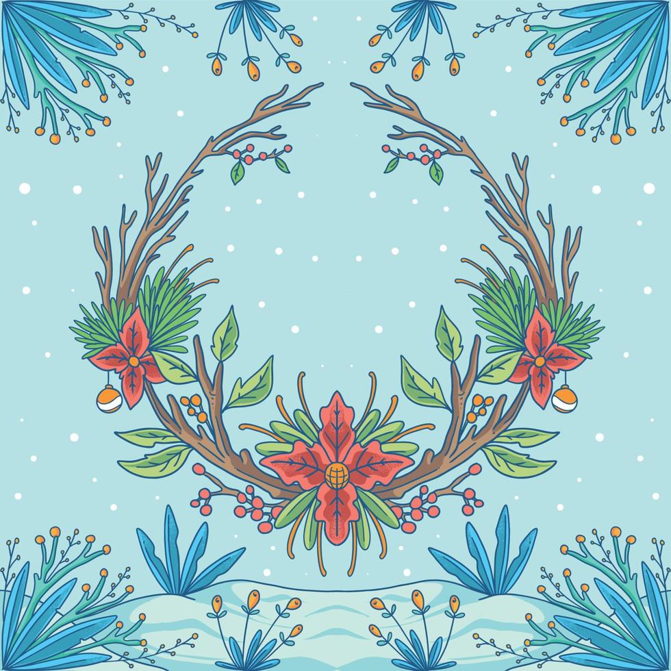 Winter Chrismas Floral vector