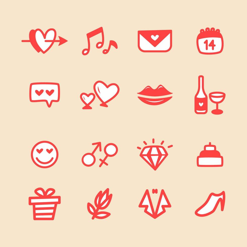 Valentine's Day Icon Collection vector