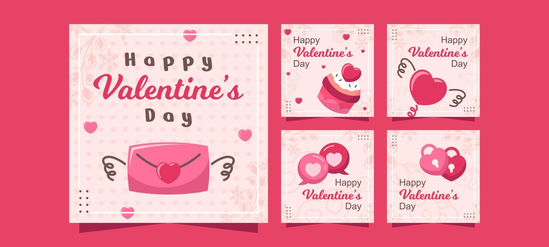 Valentine's Day Social Media Posts vector