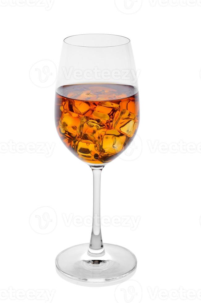 whiskey with ice cubes photo