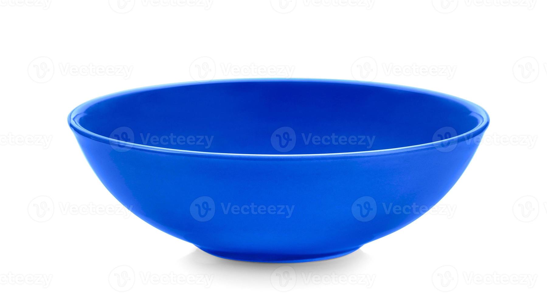 blue bowl on white background photo