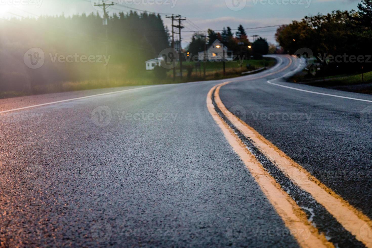 Road in autumn evening. photo