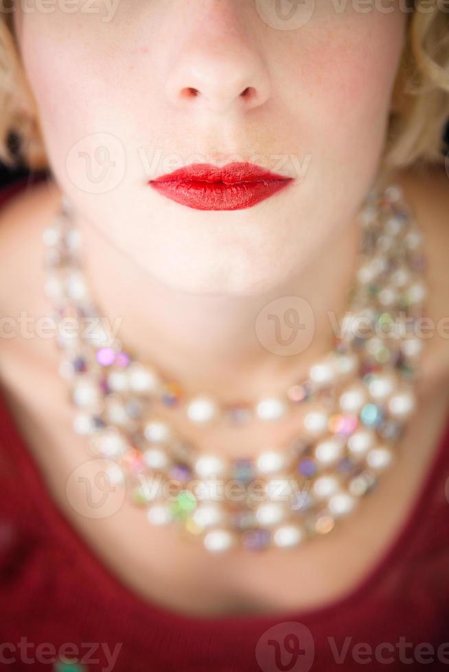 hermosos labios rojos foto