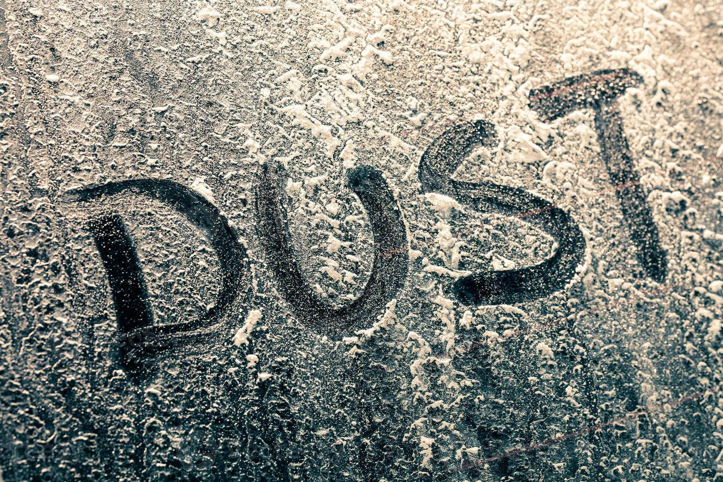 Dust Word on a Dusty Window photo