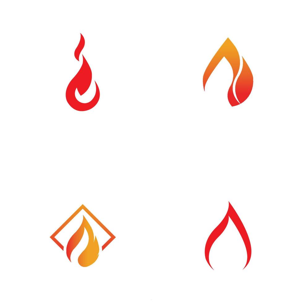 fuego con llama logo vector icono ilustración