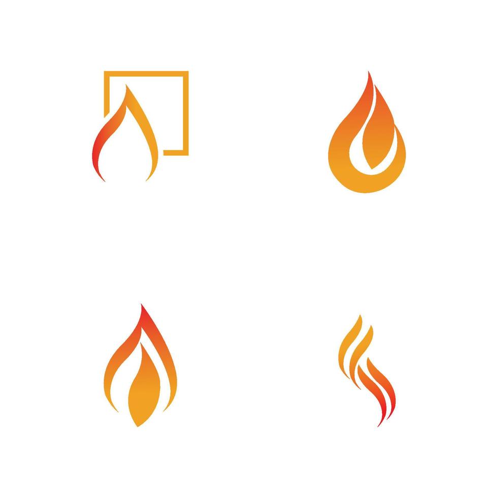 fuego con llama logo vector icono ilustración