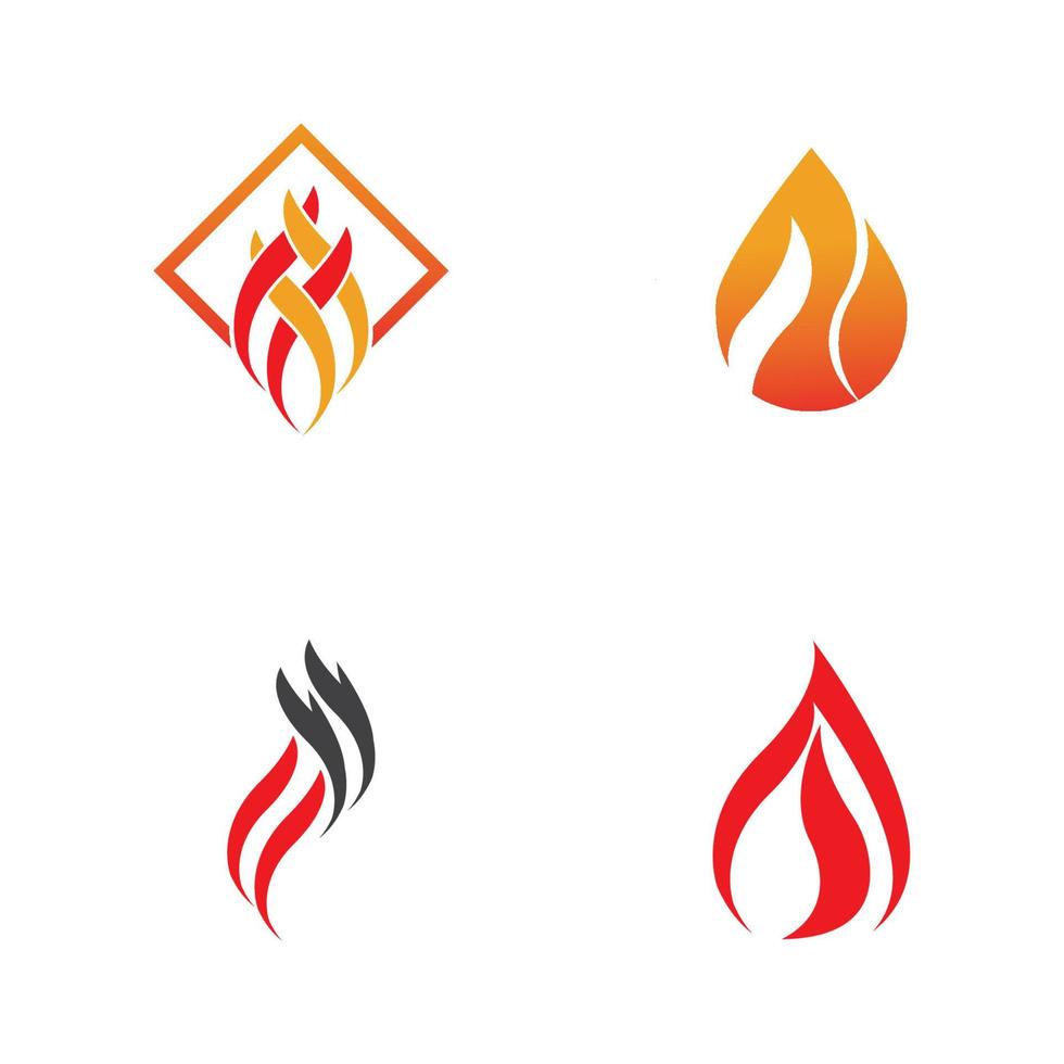 fuego con llama logo vector icono ilustración