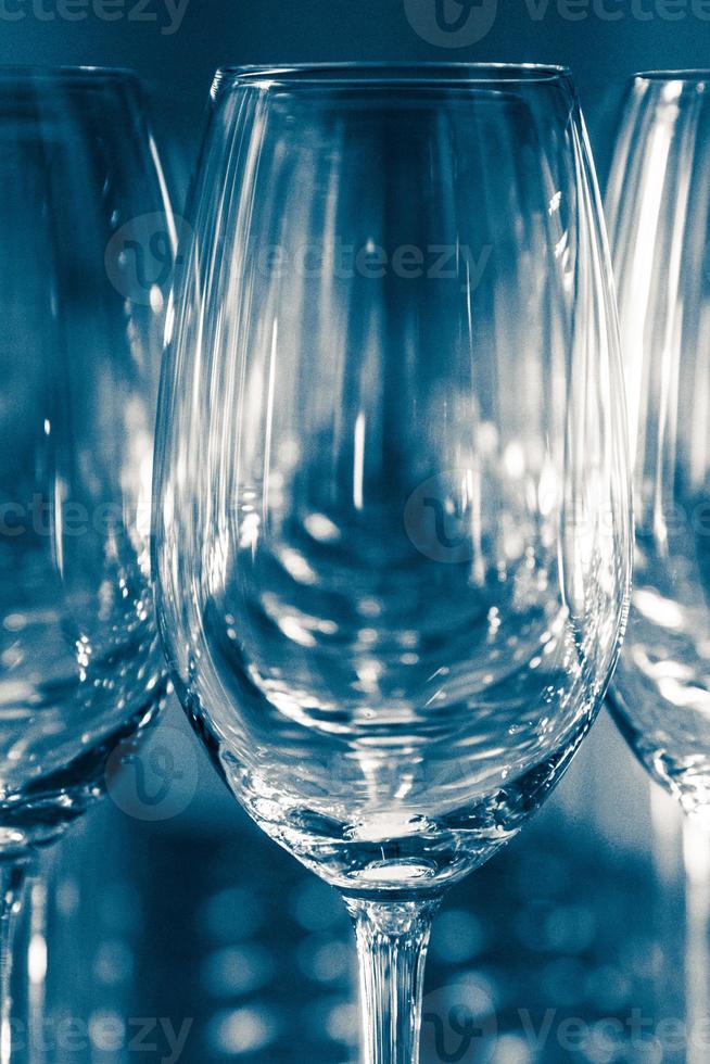 Many Empty Wineglasses Upside Down photo