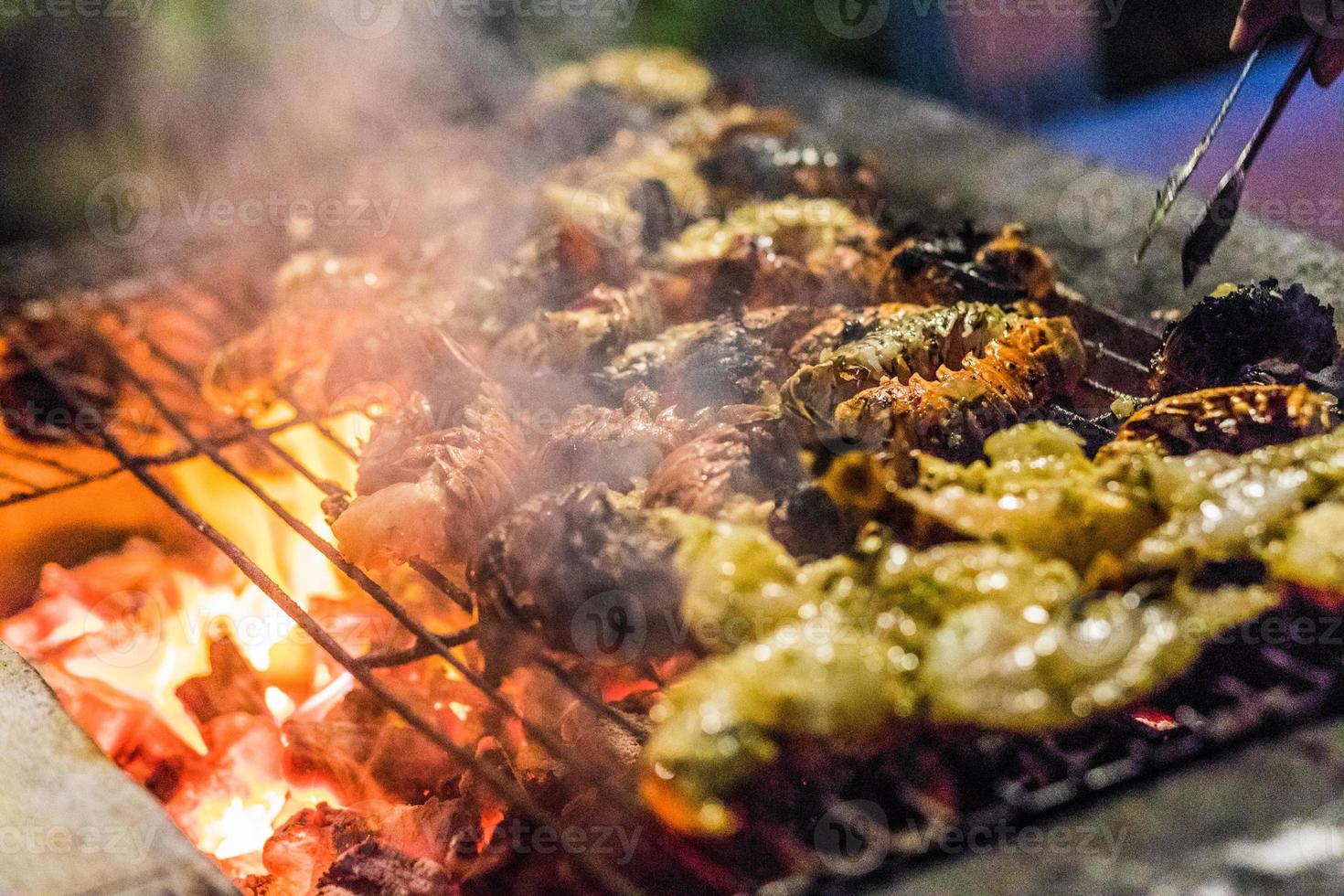 Grilled Scampi on the BBQ photo