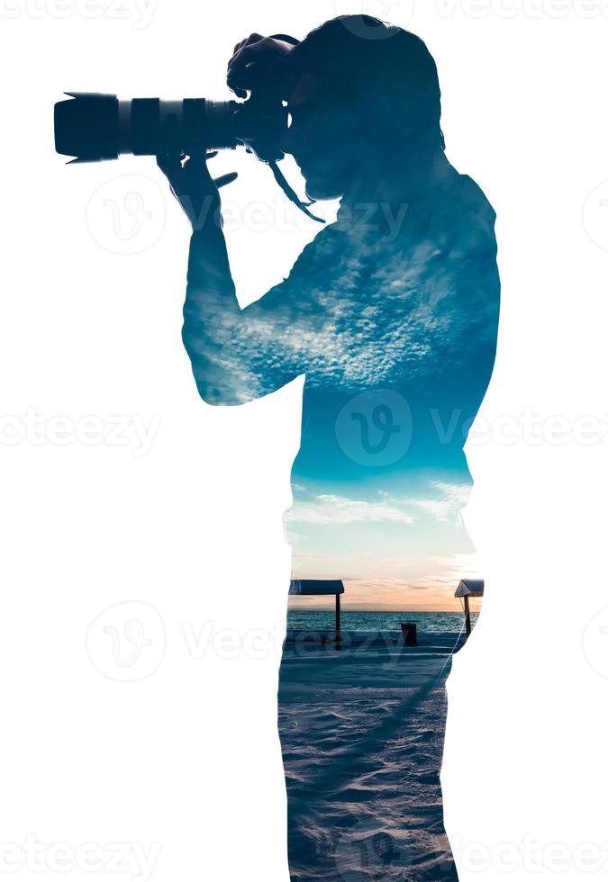 Professional Landscape photographer taking a picture photo