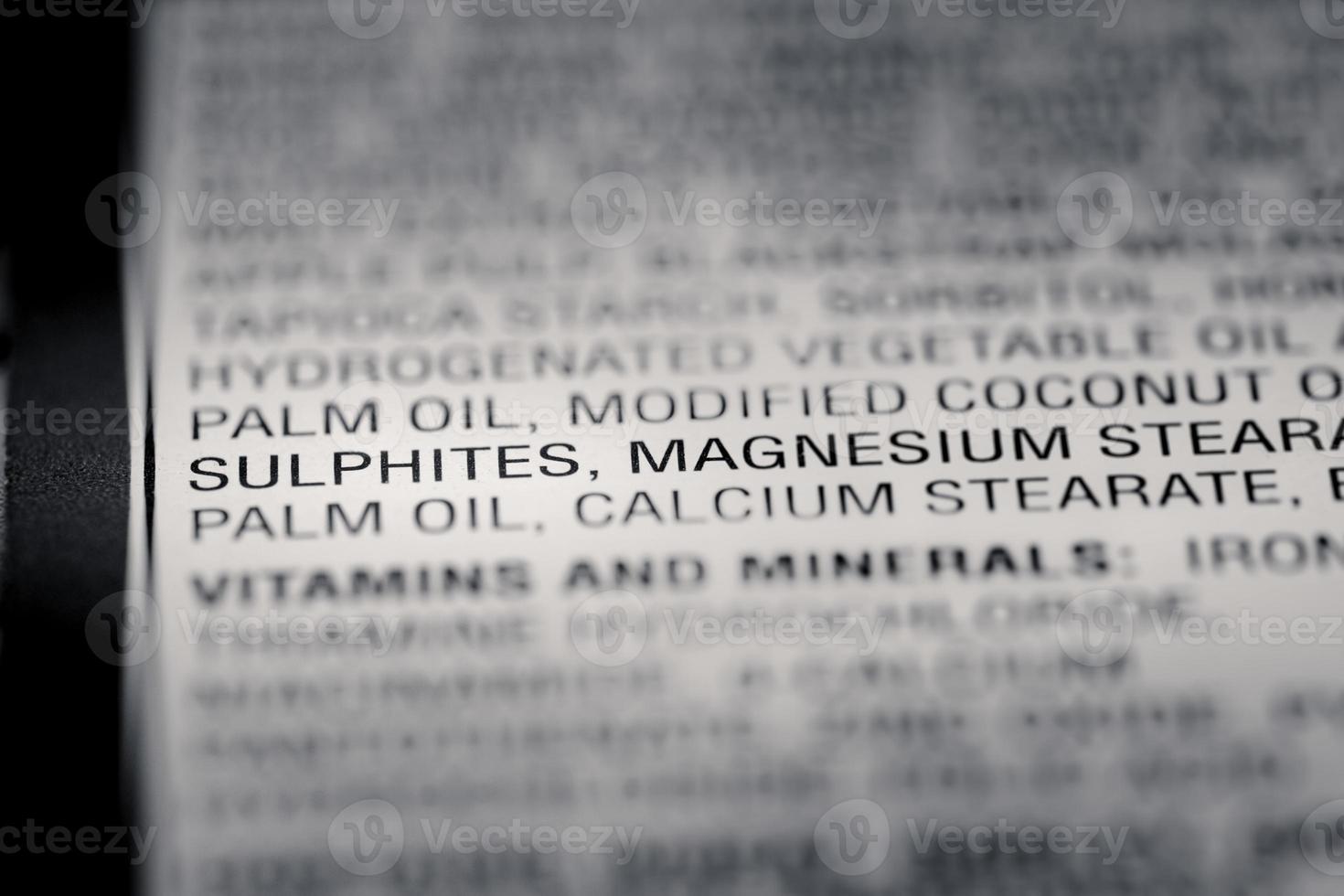 Shallow depth of Field image of Nutrition Facts photo