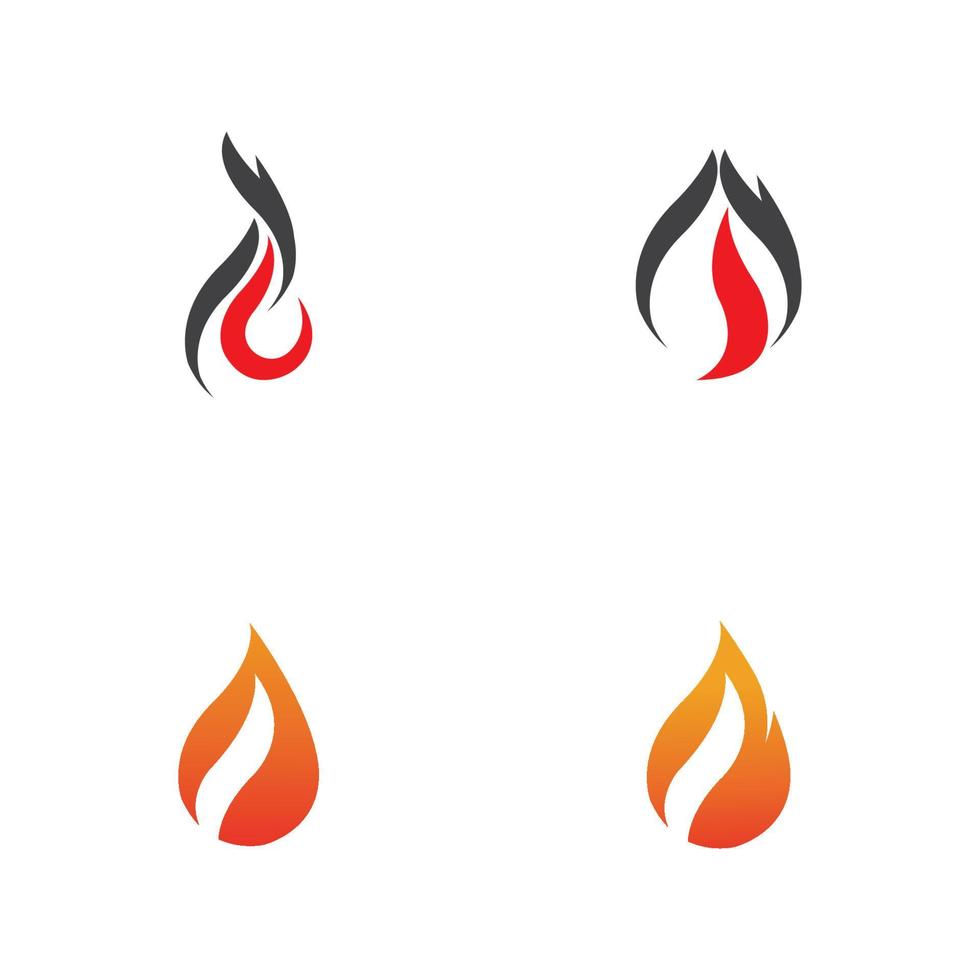 Fire with flame  Logo  Vector icon illustration