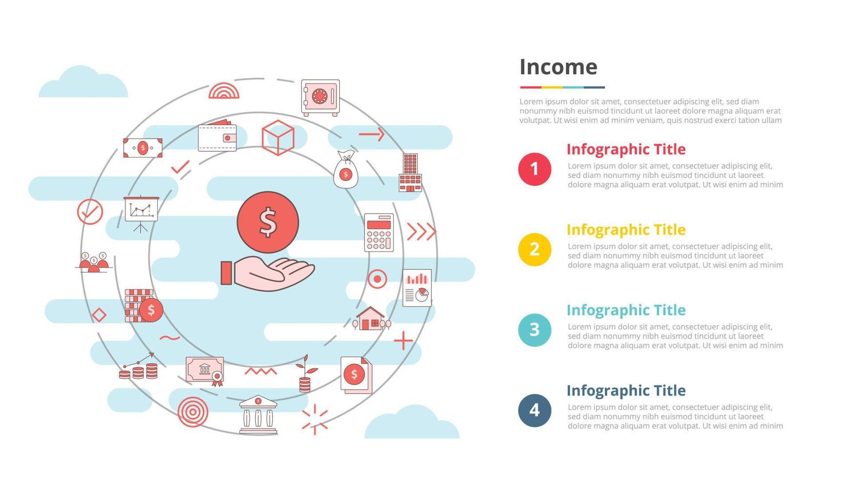 business income concept for infographic template banner with four point list information vector