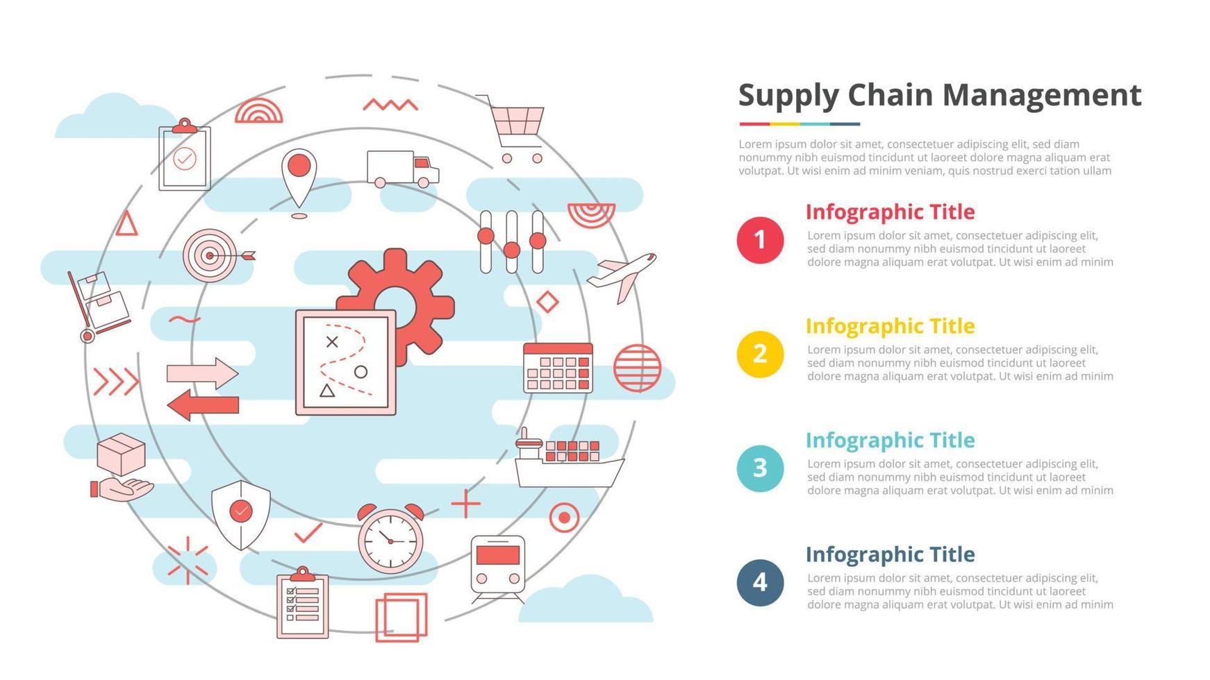 Concepto de tecnología de revolución digital para banner de plantilla infográfica con información de lista de cuatro puntos vector