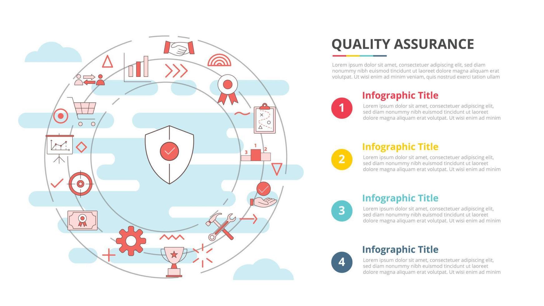 qa quality assurance concept for infographic template banner with four point list information vector