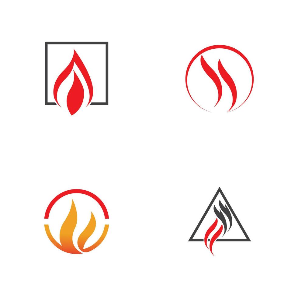 fuego con llama logo vector icono ilustración