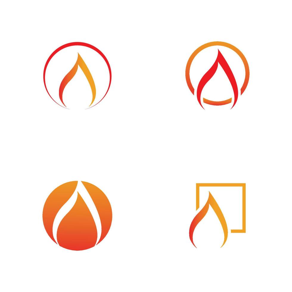 Fire with flame  Logo  Vector icon illustration