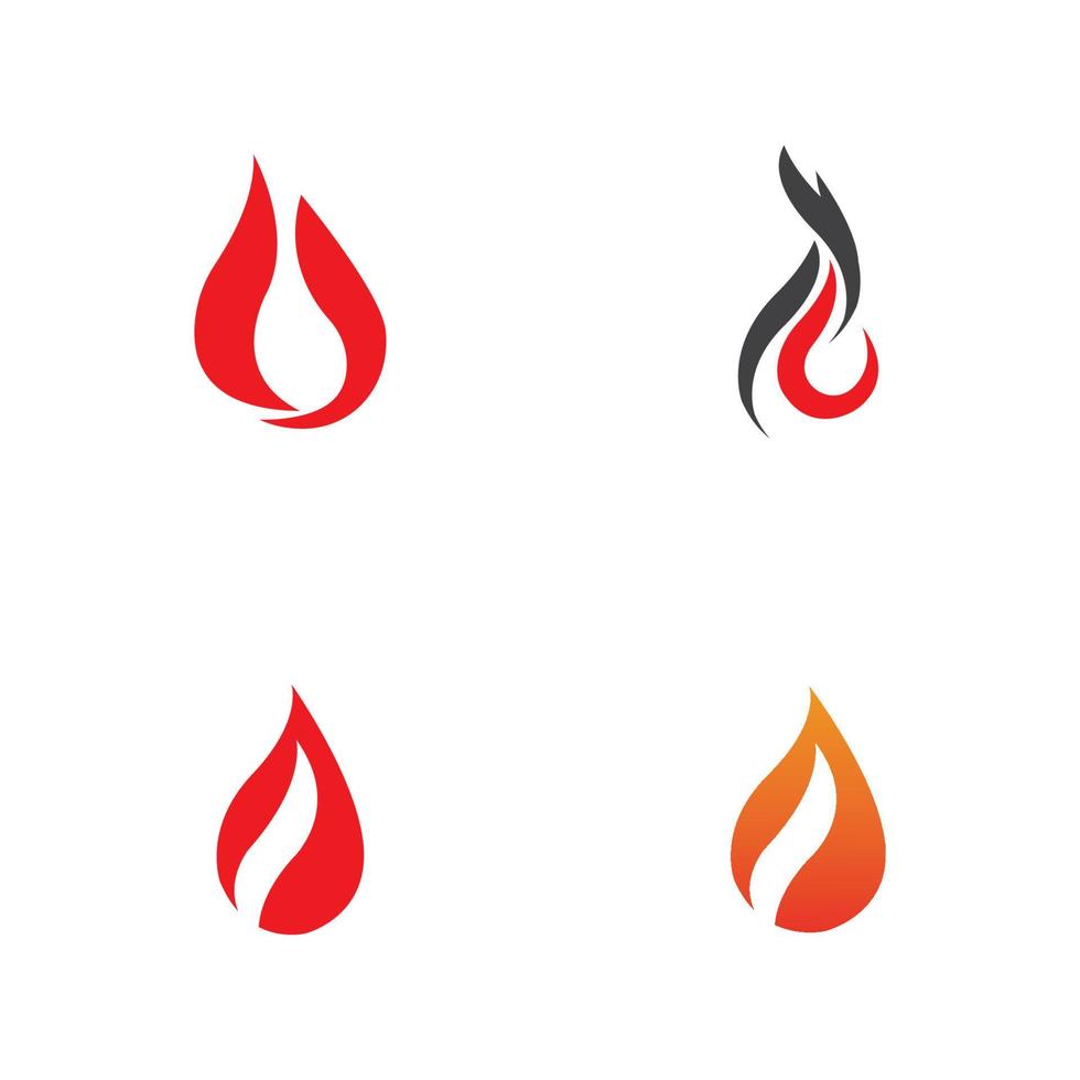 Fire with flame  Logo  Vector icon illustration