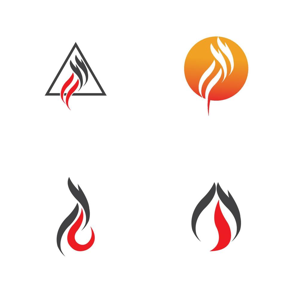 Fire with flame  Logo  Vector icon illustration