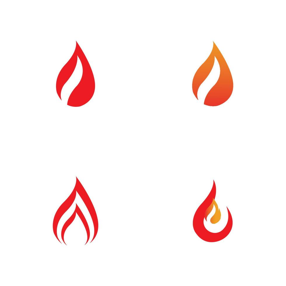 Fire with flame  Logo  Vector icon illustration