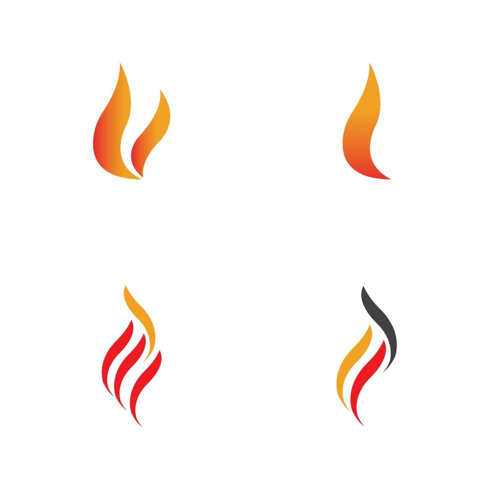 Fire with flame  Logo  Vector icon illustration